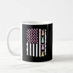 US American Flag with Bunny for Easter Day Coffee Mug
