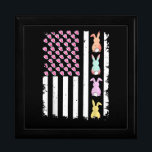 US American Flag with Bunny for Easter Day Gift Box<br><div class="desc">US American Flag with Bunny for Easter Day</div>
