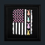US American Flag with Bunny for Easter Day Gift Box<br><div class="desc">US American Flag with Bunny for Easter Day</div>