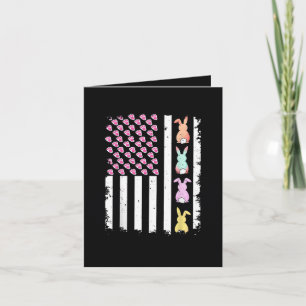 US American Flag with Bunny for Easter Day Holiday Card