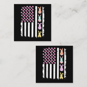 US American Flag with Bunny for Easter Day Note Card