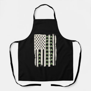 US American Flag With Shamrocks for St Patricks  Apron
