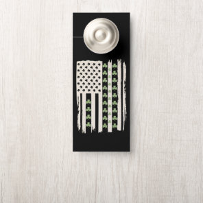US American Flag With Shamrocks for St Patricks  Door Hanger