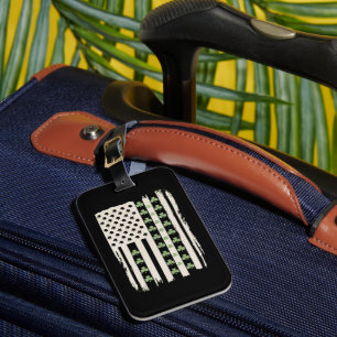US American Flag With Shamrocks for St Patricks Luggage Tag