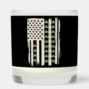 US American Flag With Shamrocks for St Patricks Scented Candle