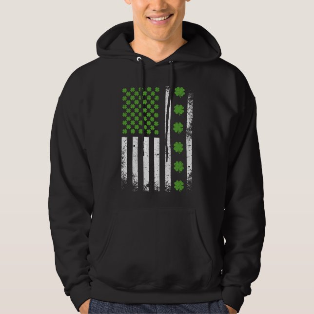 US American flag with shamrocks Men Hoodie (Front)