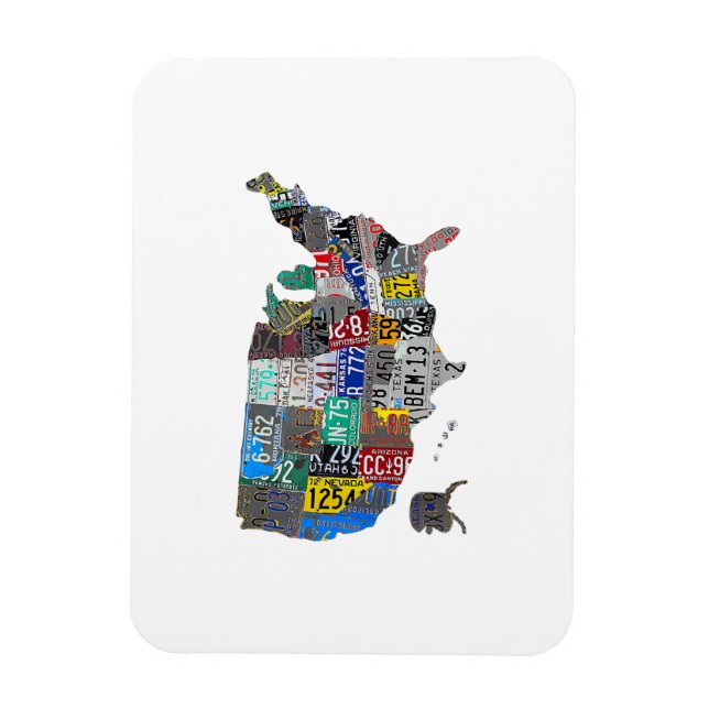 US American United States Map Flag License Plate A Magnet (Vertical)