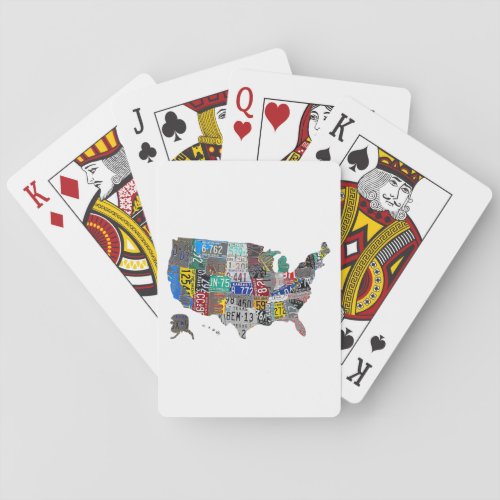 US American United States Map Flag License Plate A Playing Cards