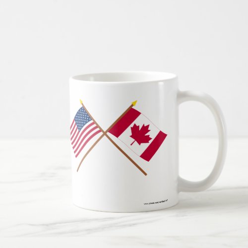 US and Canada Crossed Flags Coffee Mug