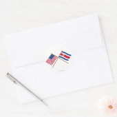 US and Costa Rica Crossed Flags Classic Round Sticker (Envelope)