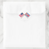US and Costa Rica Crossed Flags Classic Round Sticker (Bag)