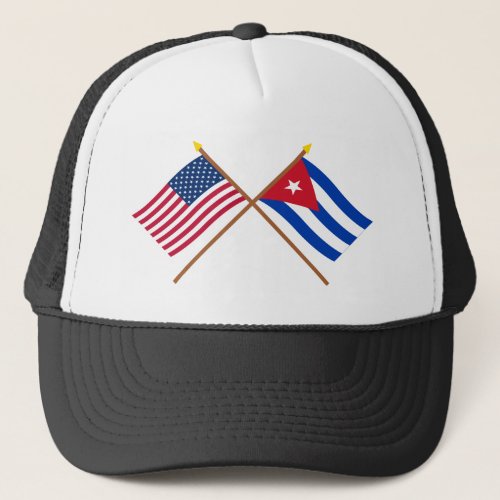 US and Cuba Crossed Flags Trucker Hat