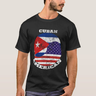 Us And Cuba Flag Half Cuban Half American T-Shirt