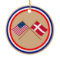 US and Denmark Crossed Flags