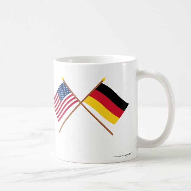 US and Germany Crossed Flags Coffee Mug (Right)