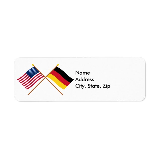 US and Germany Crossed Flags Label (Front)
