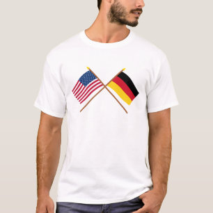 US and Germany Crossed Flags T-Shirt
