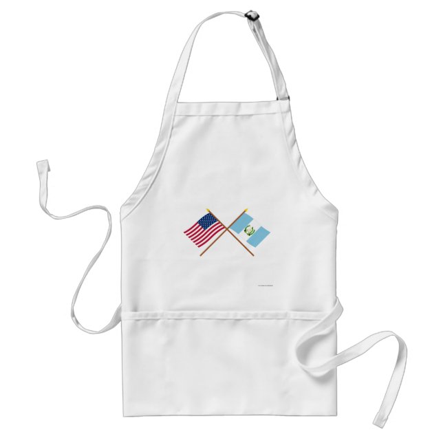 US and Guatemala Crossed Flags Adult Apron (Front)