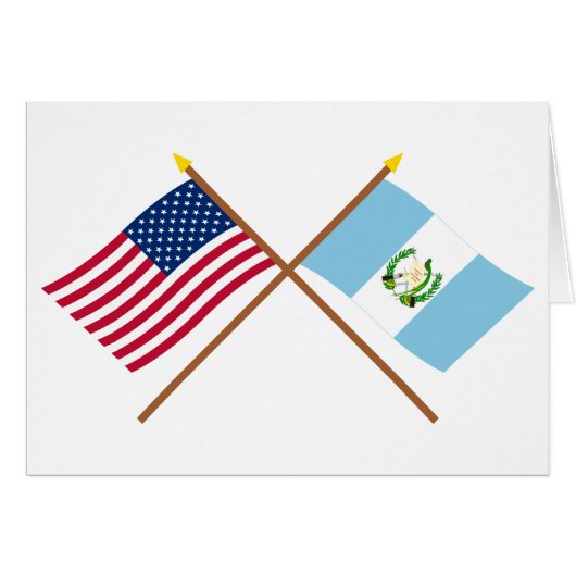 US and Guatemala Crossed Flags Cards (Front Horizontal)