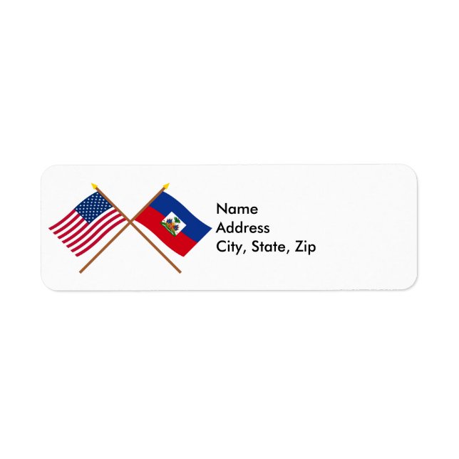 US and Haiti Crossed Flags Label (Front)