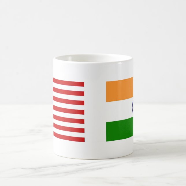 US and Indian Flags Coffee Mug (Center)