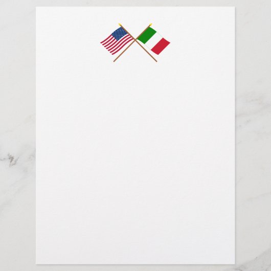 US and Italy Crossed Flags (Front)
