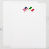 US and Italy Crossed Flags (Front/Back)