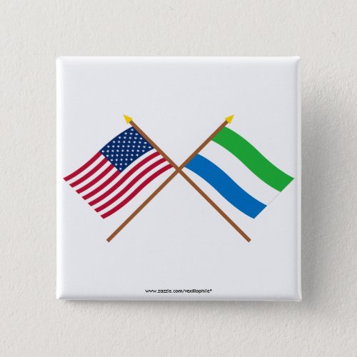 US and Sierra Leone Crossed Flags Button