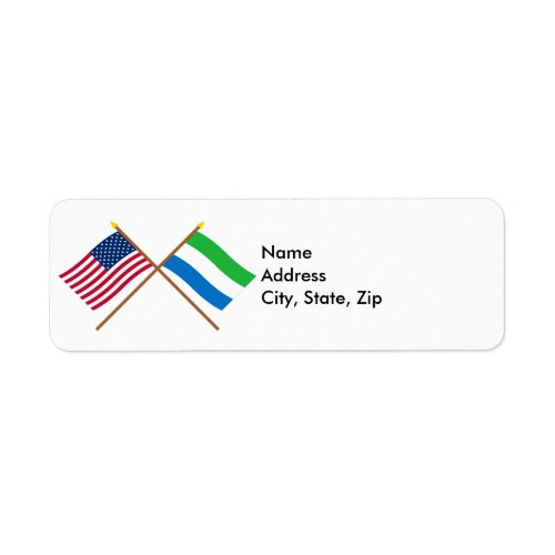 US and Sierra Leone Crossed Flags Label