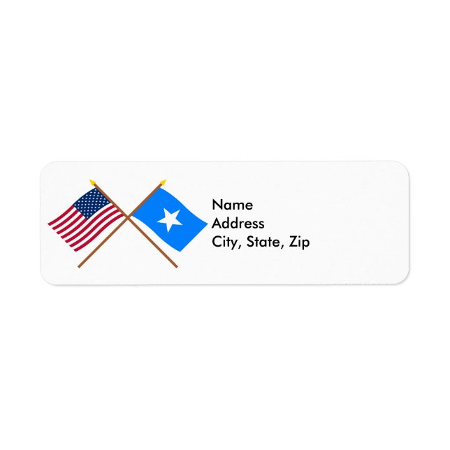 US and Somalia Crossed Flags Label (Front)