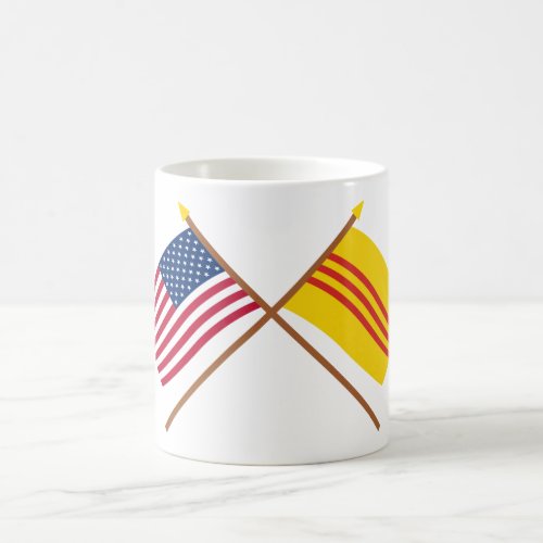 US and South Vietnam Crossed Flags Coffee Mug