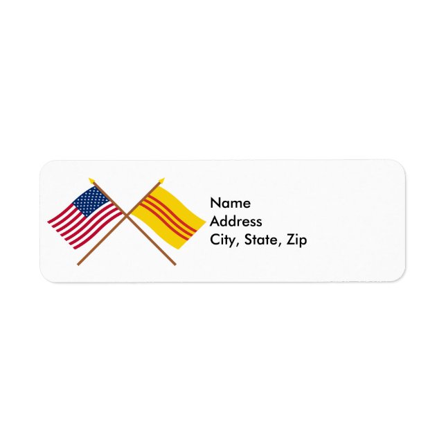 US and South Vietnam Crossed Flags Label (Front)