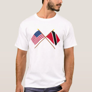 US and Trinidad & Tobago Crossed Flags T-Shirt