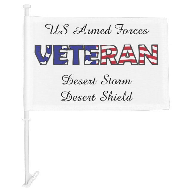 US Armed Forces Veteran Desert Storm Car Flag (Front)