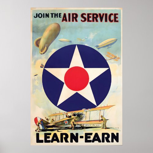 US Army Force WWI Propaganda Poster Vintage
