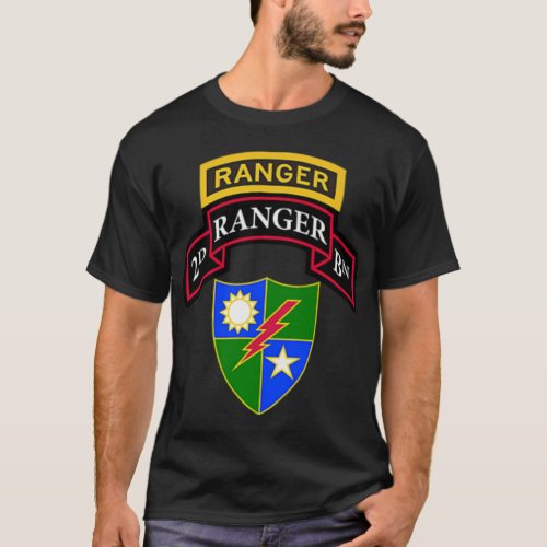 US Army Ranger _ 2nd Battalion BN Scroll Ranger T_Shirt