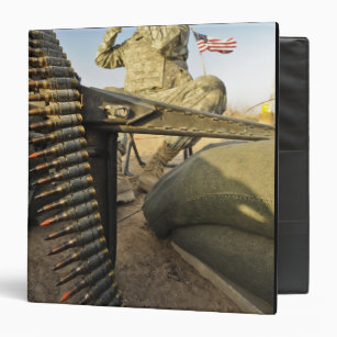US Army soldier scouts for enemy activity 3 Ring Binder