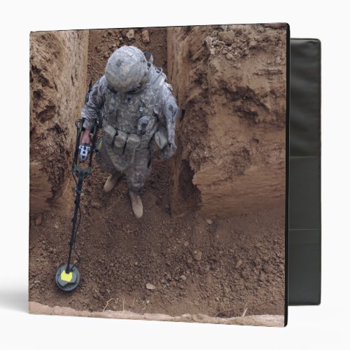 US Army Specialist searches for a weapons cache 3 Ring Binder