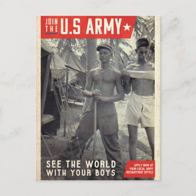 US Army Travel Recruitment Poster Postcard (Front)