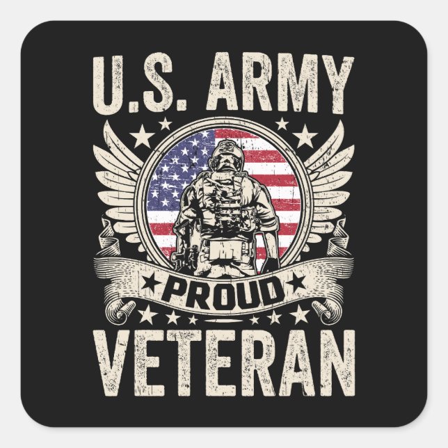 US Army Veteran Sticker | Military Pride Decal (Front)