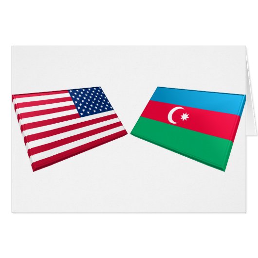 US & Azerbaijan Flags Cards (Front Horizontal)