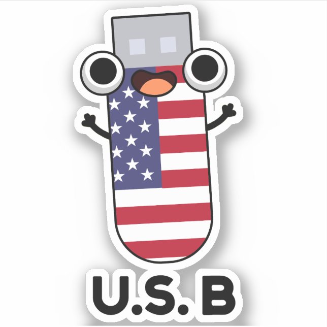 US B Funny United States Pun  Sticker (Front)
