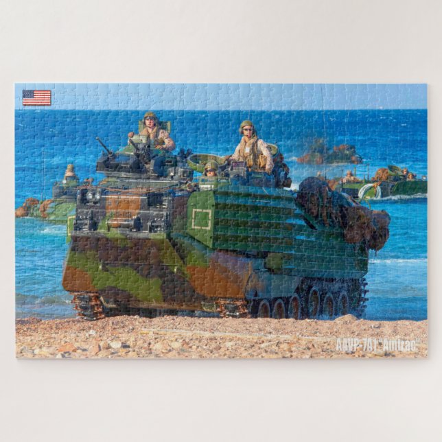 US BEACH ASSAULT - AAV (20x30 inch) Jigsaw Puzzle (Horizontal)