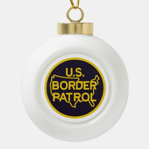 US Border Patrol Seal Ceramic Ball Christmas Ornament