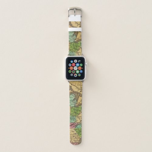 US Canada Hand Colored Atlas Map Apple Watch Band