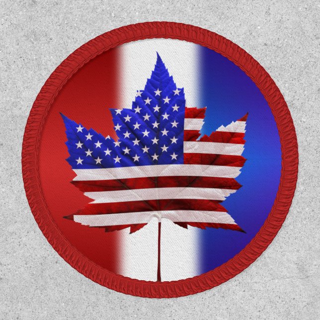 US / Canada Patch Canadian USA Flag Custom Patches (Front)