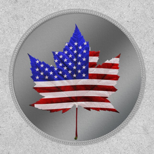 US / Canada Patch Canadian USA Flag Custom Patches (Front)