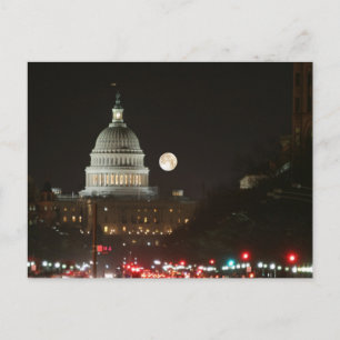 US Capitol Building Full Moon Postcard