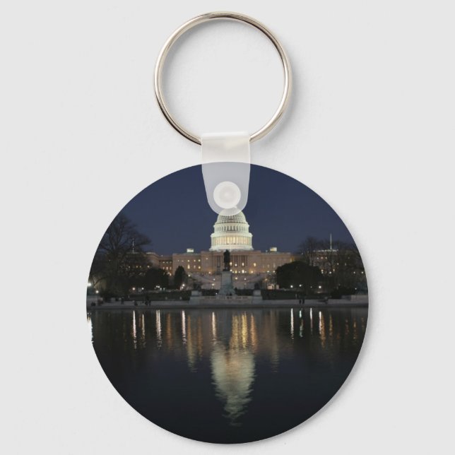 US Capitol Building Night Keychain (Front)
