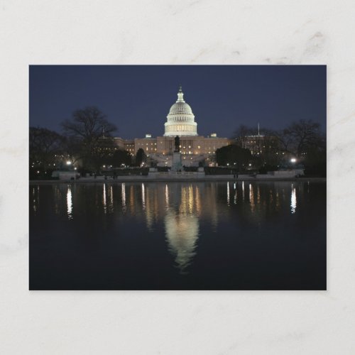 US Capitol Building Night Postcard